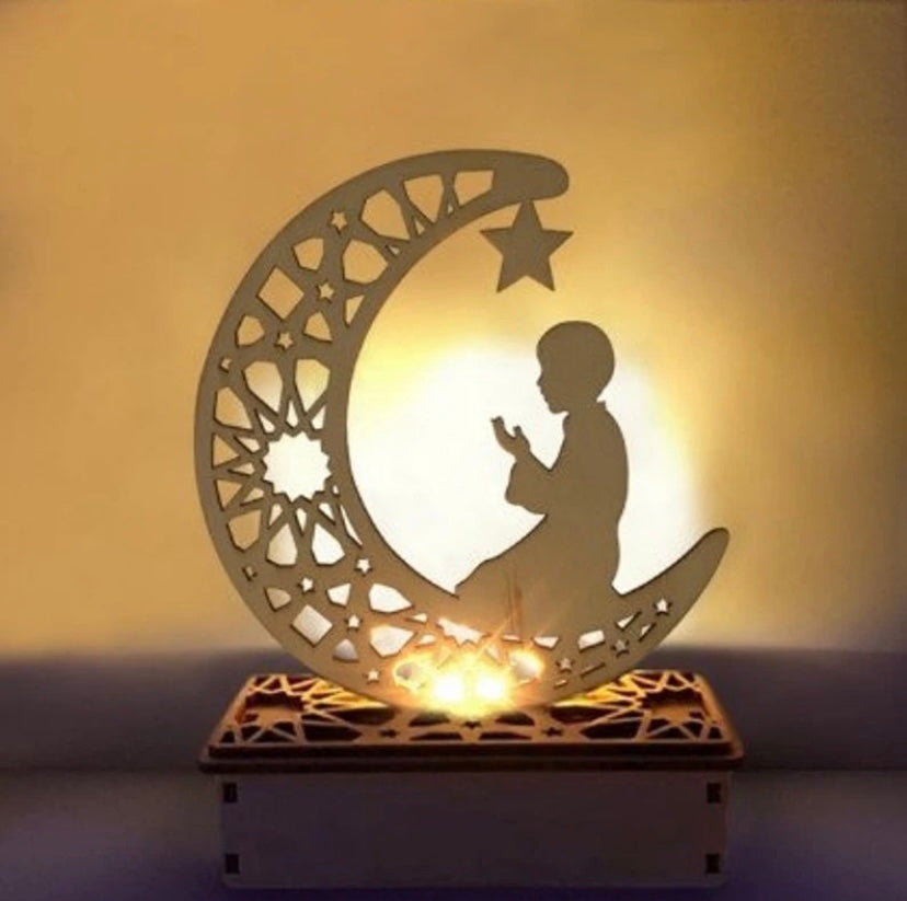 Veilleuse avec socle en bois