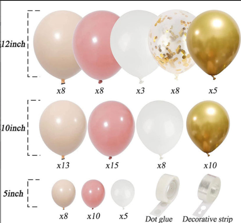 Kit de ballons couleur beige / abricot / or